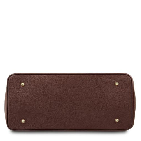 TL Bag - Leather handbag with golden hardware